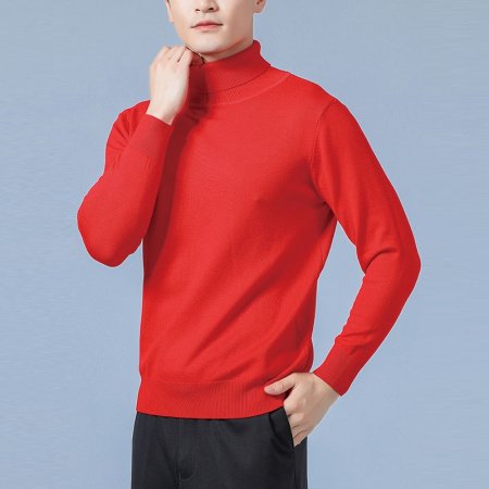 Мужской свитер с высоким воротником на осень и зиму изображение