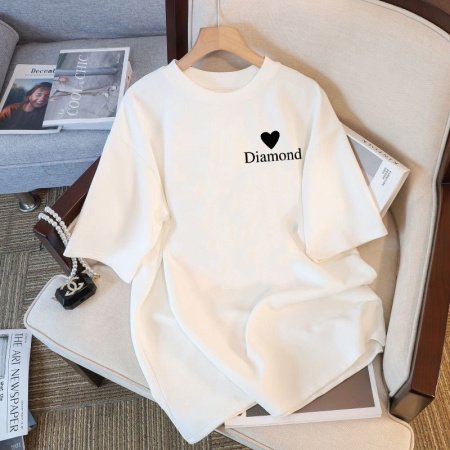 Белая мужская и женская футболка на завышенной посадке из 230 граммового чистого хлопка изображение