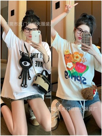 Футболка с коротким рукавом из 100% хлопка 2023 летней коллекции фотография