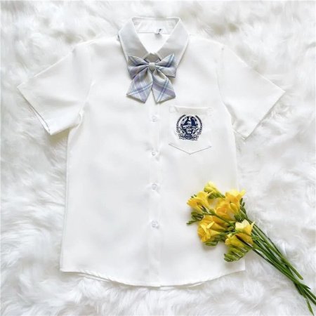 Детская школьная рубашка с коротким рукавом изображение