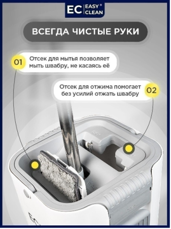 Швабра с отжимом и ведром NOVA-C GO-IU-3 / К12 / В19.5 детальное фото
