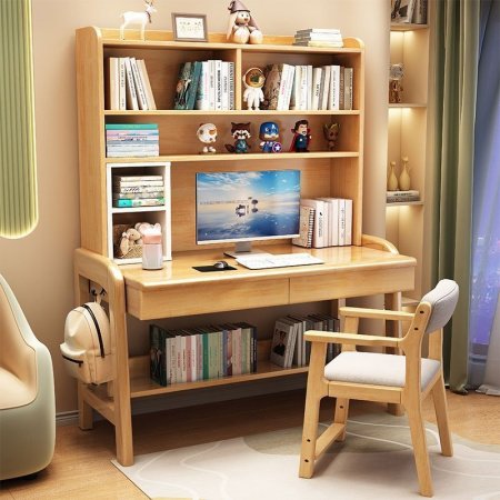 Детский письменный стол из натурального дерева фото
