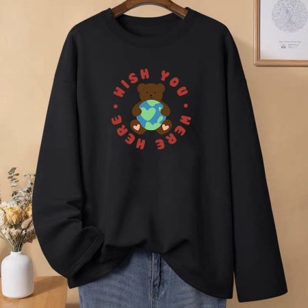 Женская футболка с длинным рукавом из чистого хлопка 230 г 2024 новая осенне-зимняя модель фотография