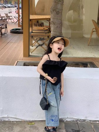 Детские джинсы 2024 весна-лето новая корейская американская ретро цветные джинсы прямые широкие брюки изображение