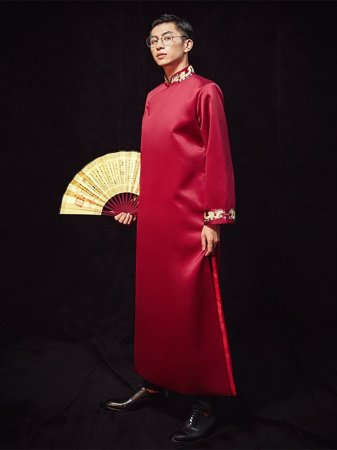 Китайский мужской костюм для свадебного торжества фото