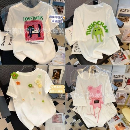 Футболка с коротким рукавом из 100% хлопка 2023 летней коллекции фотография