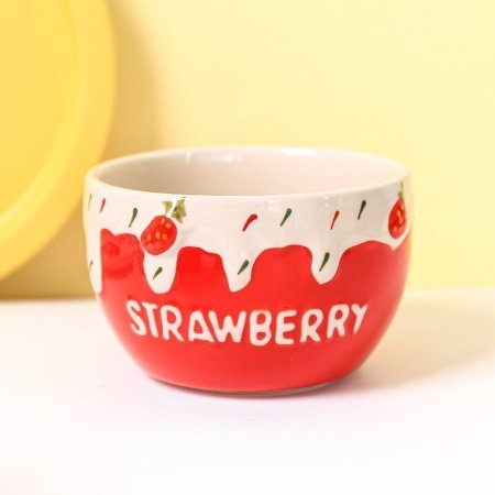 7L керамическая миска с клубникой фотография