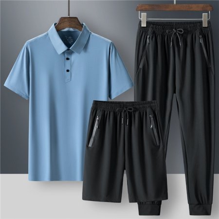 Летний мужской комплект из поло и шорт с брюками фотография