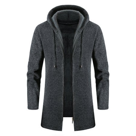 Мужская зимняя толстовка с капюшоном и клетчатым узором фото