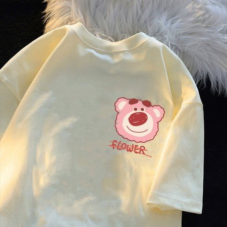 Летняя футболка с кроликами из 100% хлопка фотография