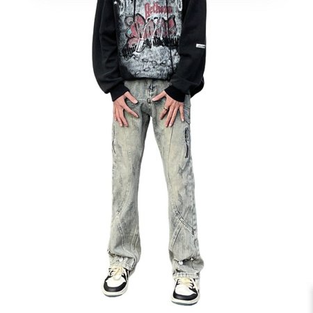 Мужские джинсы в стиле ретро с облегающими штанинами изображение