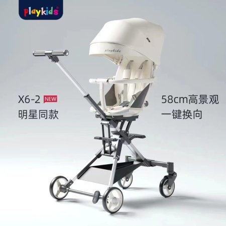 Playkids普洛可遛娃婴幼儿可躺可换向高景观轻便推车一键折叠X6X7 фотография