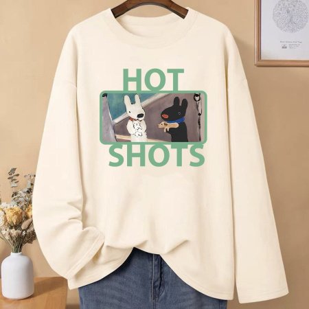 Женская футболка с длинным рукавом из чистого хлопка 230 г 2024 новая осенне-зимняя модель фотография