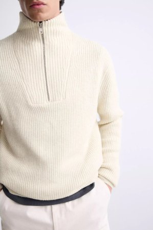 Мужской свитер с высоким воротником и молнией изображение