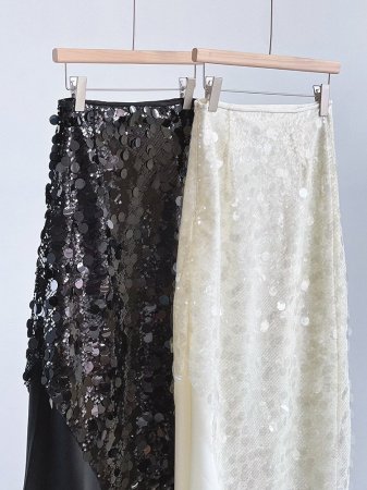 Вечерняя юбка с блестками и разрезом фотография