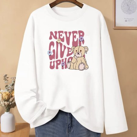 Женская футболка с длинным рукавом из чистого хлопка 230 г 2024 новая осенне-зимняя модель фотография