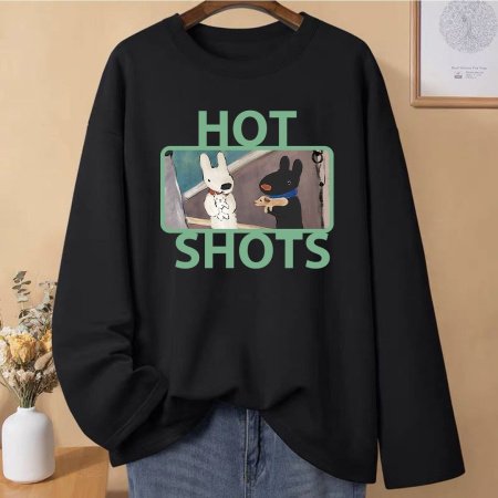 Женская футболка с длинным рукавом из чистого хлопка 230 г 2024 новая осенне-зимняя модель фотография