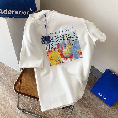 Летняя футболка из чистого хлопка с дизайном и принтом 2023 изображение