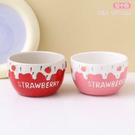 7L керамическая миска с клубникой фотография