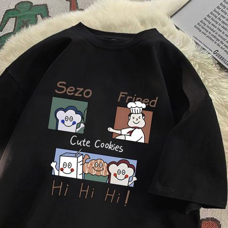 Летняя футболка с кроликами из 100% хлопка фотография