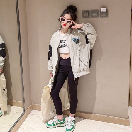 Детская куртка для девочек в стиле бейсбола изображение