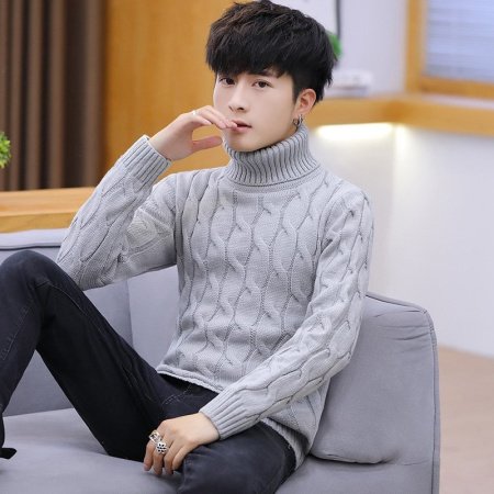 Мужской свитер с высоким воротником фото