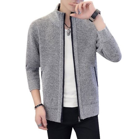 Мужская зимняя толстовка с молнией и высоким воротником фотография