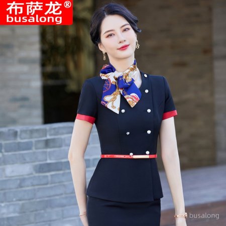 busalong春夏OL经典短袖职业女士西裙套装销售正装工作服西服232 фотография