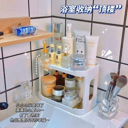 Двухуровневая полка для ванной комнаты и туалетного столика изображение