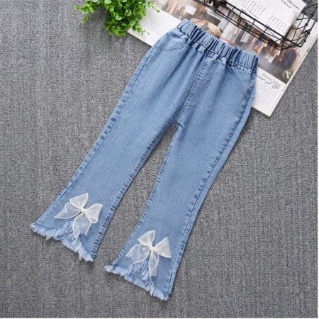 Детские джинсы с высокой талией фотография