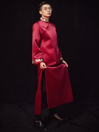 Китайский мужской костюм для свадебного торжества фото