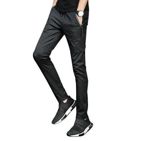 Мужские брюки весна новый корейский тренд молодежные стильные мужские большого размера спортивные джинсы изображение