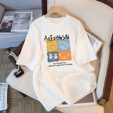 Белая мужская и женская футболка на завышенной посадке из 230 граммового чистого хлопка изображение