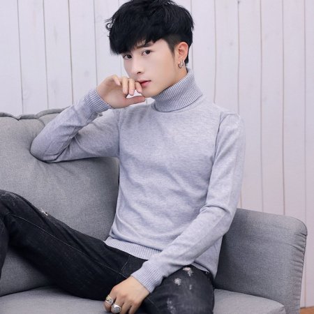 Мужской свитер с высоким воротником фото