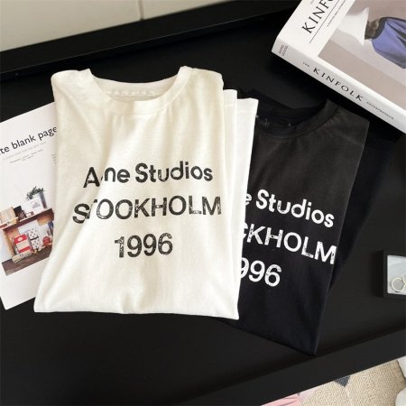 Футболка с длинным рукавом в стиле 2023SS с эффектом старения и градиентной печатью ACXD фотография