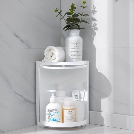 Угловая полка для ванной комнаты и кухни фотография