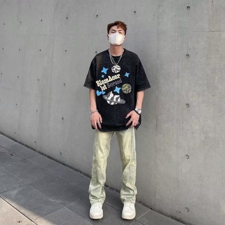 Мужские джинсы с эффектом выцветания фото