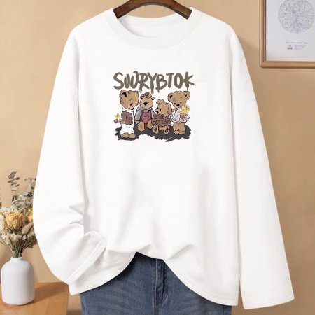 Женская футболка с длинным рукавом из чистого хлопка 230 г 2024 новая осенне-зимняя модель фотография