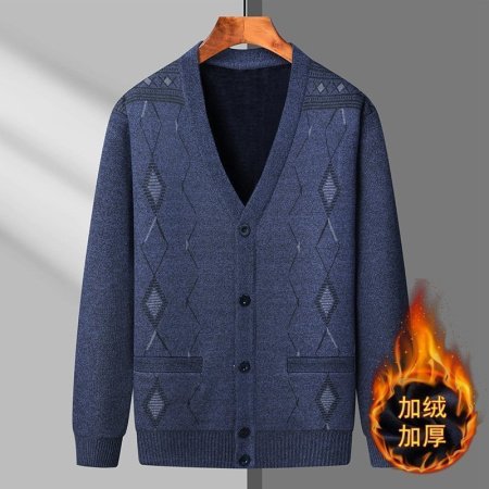 Мужской свитер с воротником V-образным фото