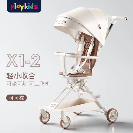 Playkids普洛可遛娃婴幼儿可躺可换向高景观轻便推车一键折叠X6X7 фотография