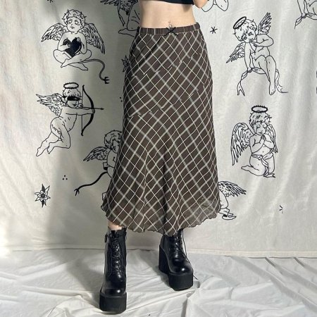 Винтажная юбка с принтом и плиссировкой фотография