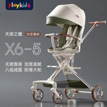 Playkids普洛可遛娃婴幼儿可躺可换向高景观轻便推车一键折叠X6X7 фотография