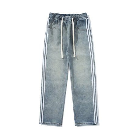 Мужские джинсы с принтом трех полосок фото