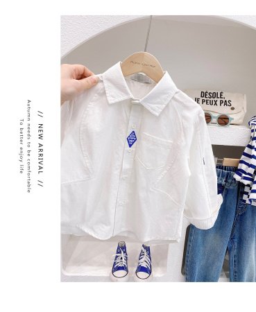 Мальчик-белая рубашка детская весна 2024 изображение