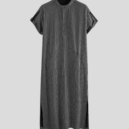 Мужская рубашка с длинным рукавом в полоску изображение