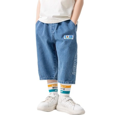 Детские джинсы 2024 лето новые мальчики брюки изображение