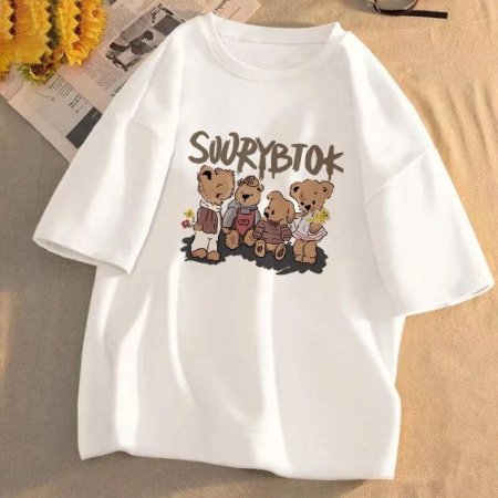 Футболка из чистого хлопка с коротким рукавом и круглым вырезом изображение