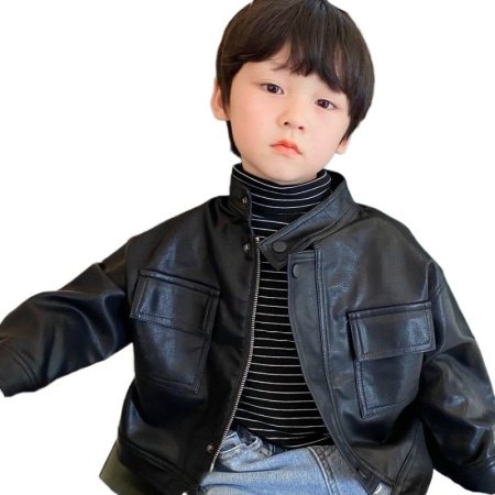 Детский кожаный пиджак 2024 фотография