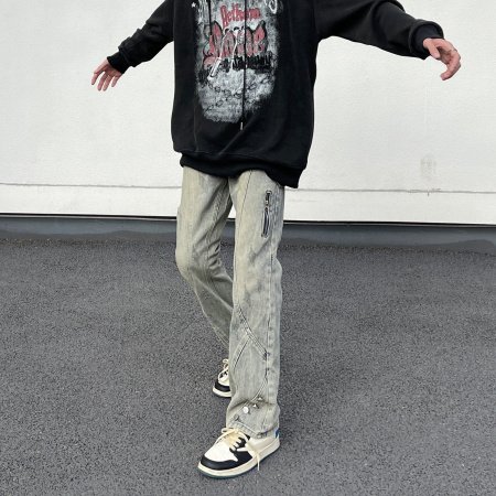 Мужские джинсы в стиле ретро с облегающими штанинами изображение