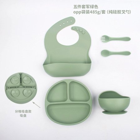 Детский набор посуды из силикона фотография